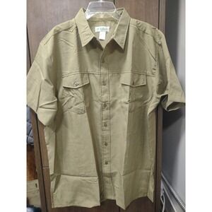 Haband Utility Shirt Button Up Short Sleeve Pockets Workwear‎ XL